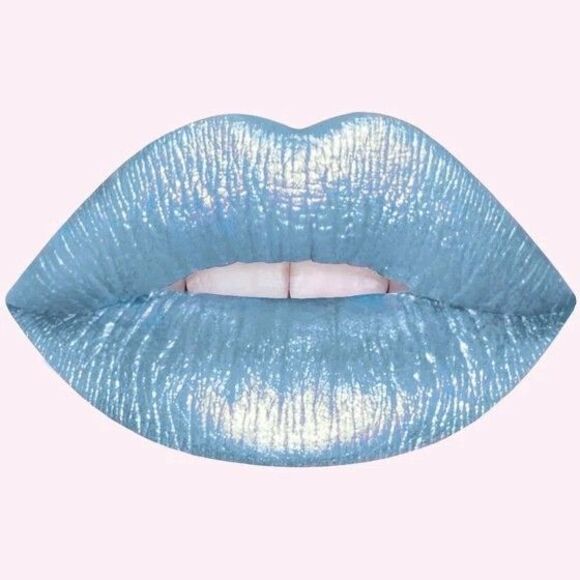 Lime Crime Velvetine Mermaids Grotto Metallic Robin Egg Blue Gold Sheen LIPSTICK - Picture 2 of 7